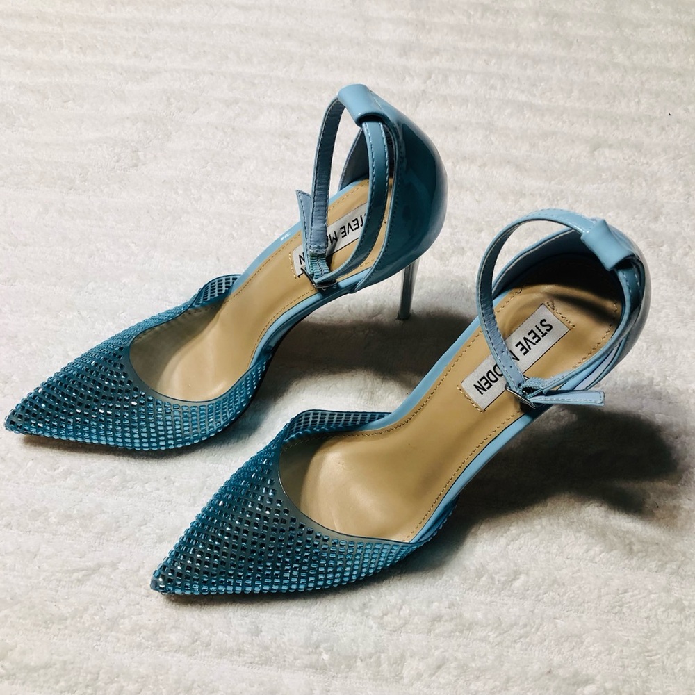 Steve Madden Alisha Pump/ light Blue Pointy Stiletto Heels. Size 8 - Picture 13 of 16